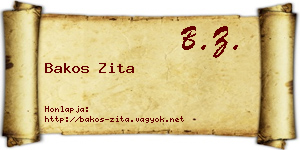 Bakos Zita névjegykártya