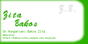 zita bakos business card